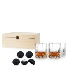 Viski Liquor Glass + Ice Sphere Box (Set of 8)