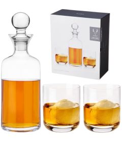 Viski Raye Crystal Liquor Decanter & Tumbler Set